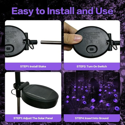 2PACK Scary Eyeballs Solar Garden Light Halloween Decorations Outdoor,Swaying Firefly with 12LED Purple Spooky Eyes Lights-Waterproof Ornaments Solar Halloween Lights for Lawn, Patio, Party Decor