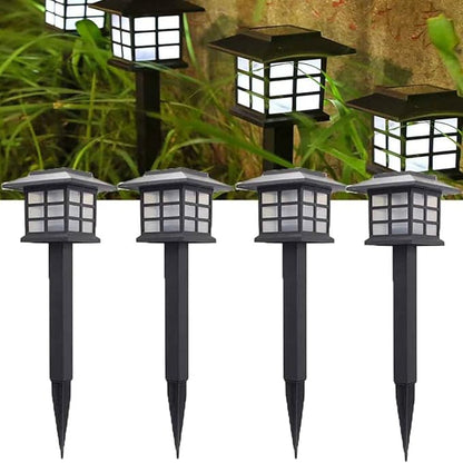 Waterproof Led Solar Lawn Lights Outdoor- Solar Garden Lights - Solar Pathway Lights- Landscape Lights Path Lights for Patio/Lawn/Yard/Landscape Gift White-4 Pack