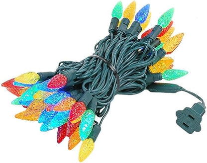 Novelty Lights 24FT 70 LED C6 LED Christmas String Lights, Outdoor/Indoor Multicolor LED String Lights, Permanent Christmas Lights Outdoor Tree Decorations