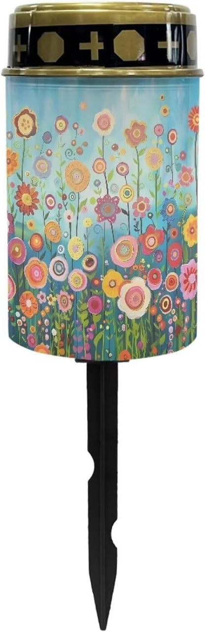 Generic Floral Solar Light Outdoor Solar Garden Lights Bright Solar Path Lights Outdoor Cemetery Solar Light for Grave Memorial Outdoor Garden Lights Gift