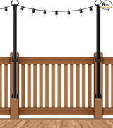 5 Ft String Light Poles 2 Pack, String Light Poles for Outside with Fixing Clips,Hanging Light Poles for Deck Fence | Lumora