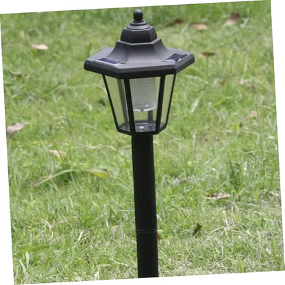 2 Pcs Solar Powered LED Lawn Lights Hexagonal Landscape Pathway Lighting for Garden Patio Outdoor White Light