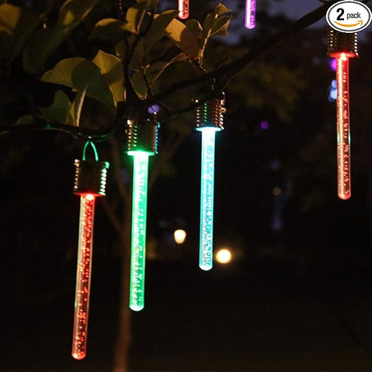 Uonlytech Outdoor Decor Solar Hanging Light Color Change Solar Acrylic Bubble Light for Garden Patio Backyard Pathway (2Pcs) Outdoor