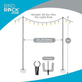 BIRDROCK HOME Poles for Outdoor String Lights - Weather Resistant, Durable, Easy to Install, Sturdy Pole for | Lumora