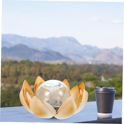 Solar Flower Decorative Light Yellow LED Outdoor Landscape Lighting Energy Saving Solar Lights for Pathway Patio