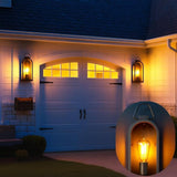 Vintage Outdoor Wall Light Fixtures (2 Pack) - Dark Brown Porch Lantern/Exterior Wall Sconce, Glass Shade, Sturdy | Lumora