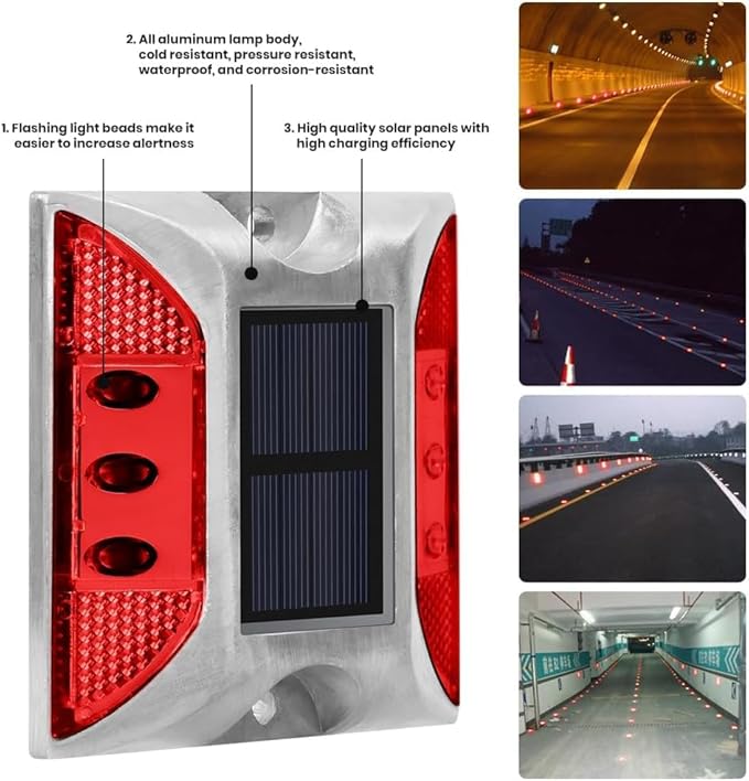 Solar Raised Pavement Marker High Brightness IP68 Waterproof Reflective Road Marker Solar Driveway Dock Lights | Lumora
