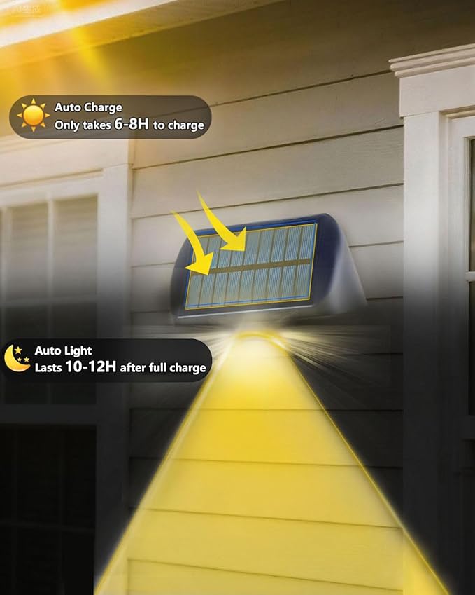 EGOBOO Solar Fence Lights 6 Pack, Backyard Solar Lights Outdoor Waterproof, Dusk to Dawn Auto Lighting Mounted for | Lumora