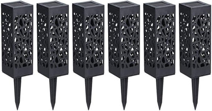 Modern Home Set of 6 Solar Powered LED Path Lights - Modern Deco Design - Light Up Walkway or Use as Luminary