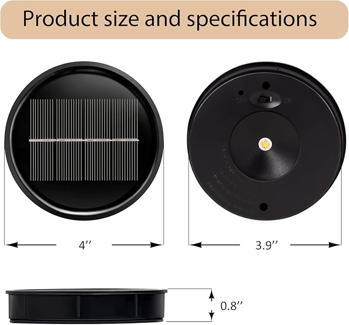2 Pack Solar Lights Replacement Top DIY Solar Lights Panel for Outdoor solars Lights