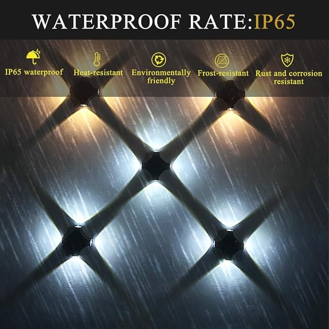 Solar Ground Lights Outdoor, IP65 Waterproof Landscape Lighting for Garden Patio Pathway Lawn Deck Cool White-Warm Light-RGB (Warm Light -4Pack)