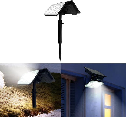 Solar Spot Lights Outdoor Waterproof, Motion Sensor Dusk to Dawn Solar Powered Spotlights, Uplights with 90° Adjustable Solar Panel & Light Head for Wall Yard Trees Pathway Landscape Lighting