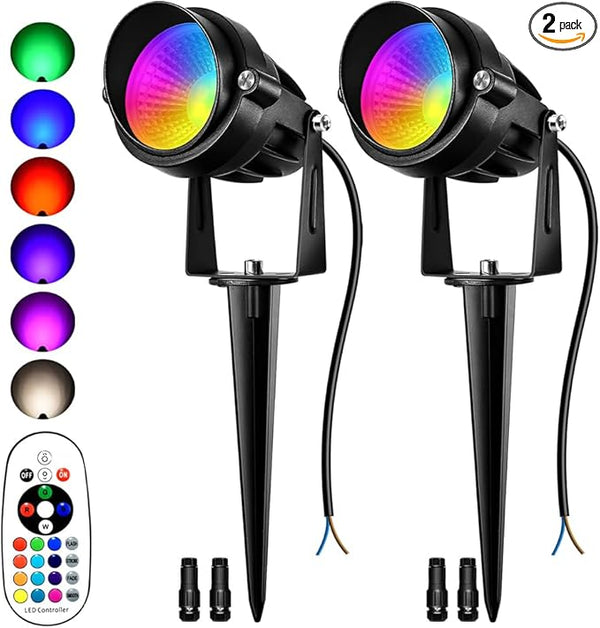 RGBW Low Voltage Landscape Lights, 16 Color Changing Outdoor Landscape Lighting with Remote Control IP67 Waterproof | Lumora
