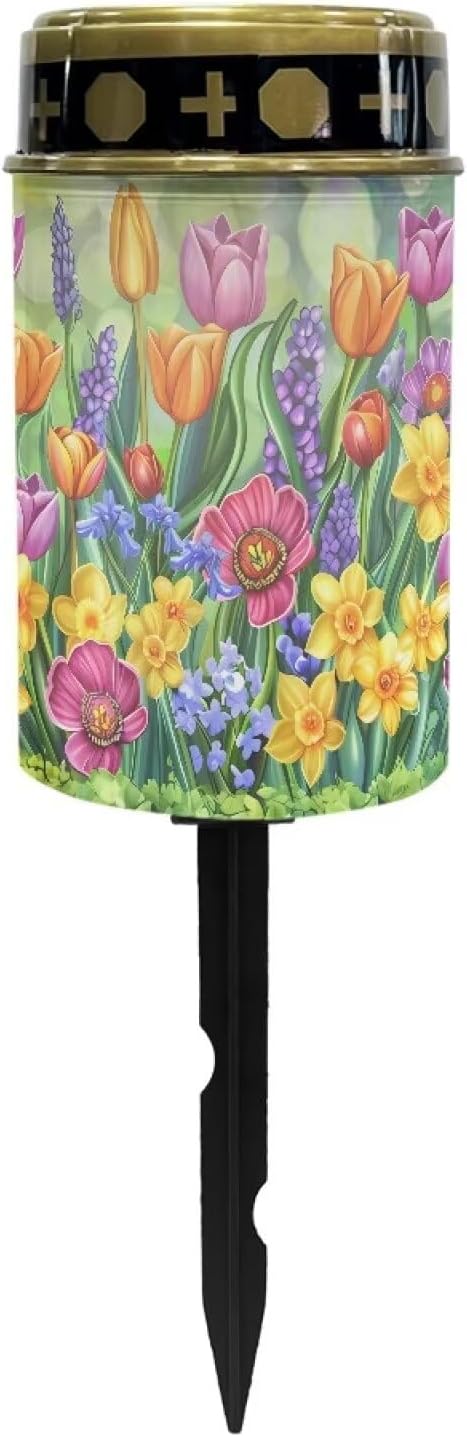 Tulips Cemetery Solar Lights Removable Easy to Install Outdoor Garden Solar Lights Practical Solar Outdoor Lights Decoration for Garden Courtyard Patio Lawn Outdoor Decoration