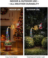 Christmas Solar Santa Watering Can Lights - Outdoor Garden Decor, Waterproof LED Pathway Patio Lights for Holiday | Lumora