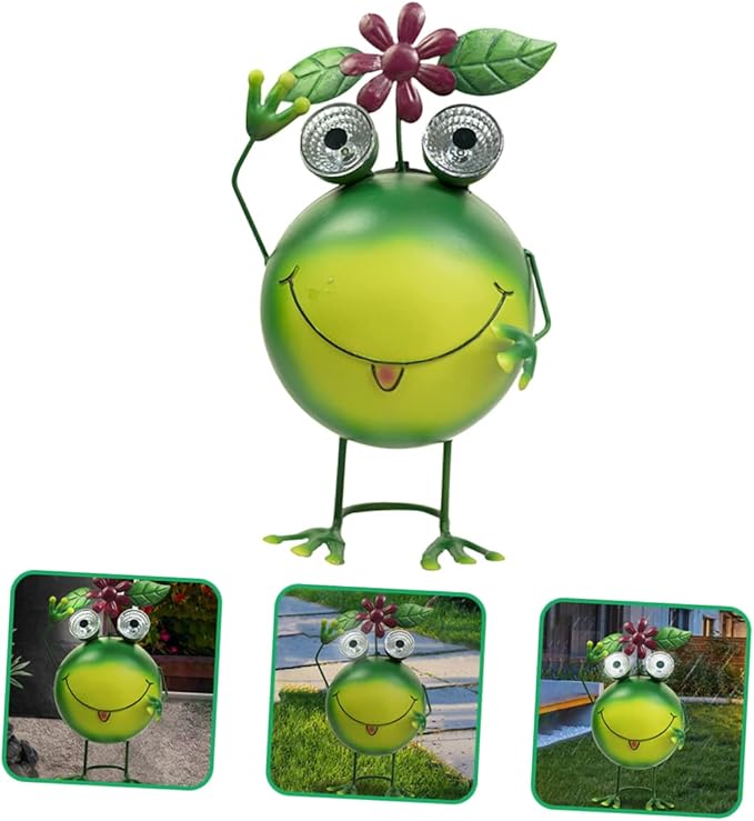 Solar Frog Garden Light Waterproof Outdoor Patio Decoration Iron Art Landscape Lighting for Lawn and Backyard LED Solar Pathway Light Design