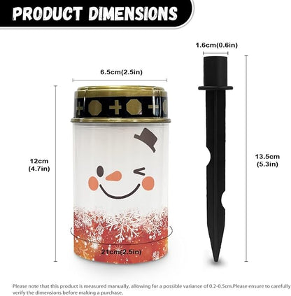 Pseaysky Cute Snowman Solar Stake Lights - Waterproof Guardian Driveway Markers & Walkway Lights - Sympathy Remembrance Memorial Gift for Grave Ornaments & Garden Decor
