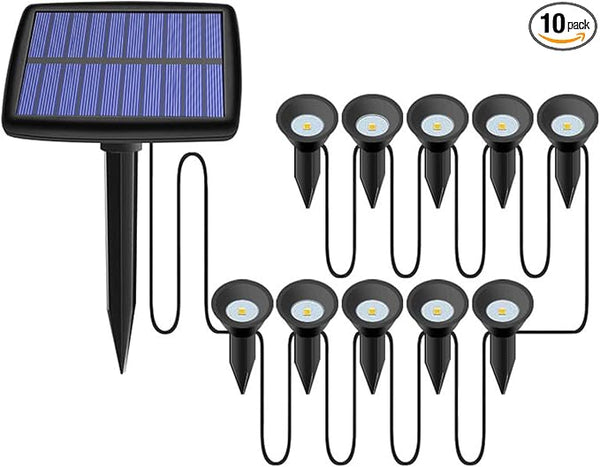 Solar Pathway Ground Lights 10 LED Solar String Ground Lights Solar Powered Inground Lights for Garden Lawn Walkway | Lumora