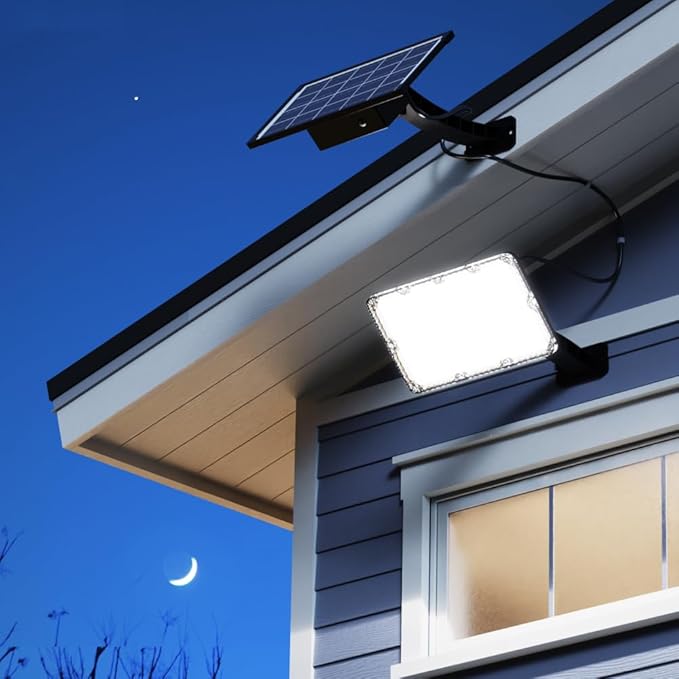 JACKYLED 1000 Lumens 299 LED Solar Lights Outdoor Bright Solar Dusk to Dawn Light with 4000mAh Battery, IP65 | Lumora
