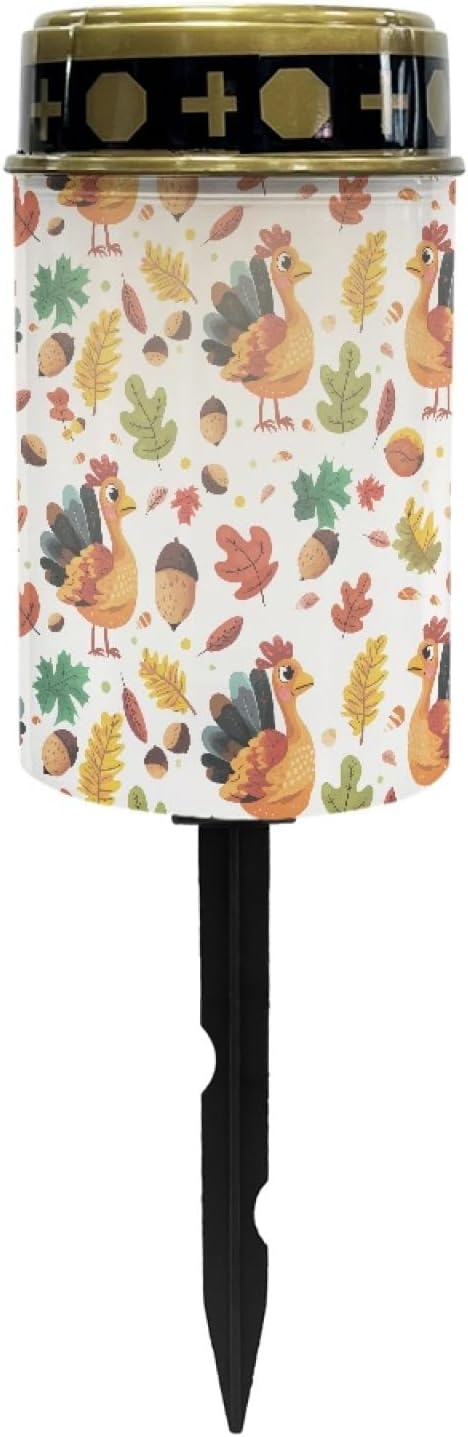 Autumn Turkey Solar Garden Lights Outdoor Waterproof Solar Pathway Lights Landscape Lighting Walkway Decorative Lights for Yard Patio Driveway Backyard Lights Outdoor