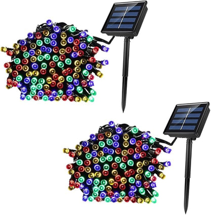 TEHAUX 2sets Led Bead Solar Powered String Lights Garden Decor Outdoor Fairy Lights for Xmas