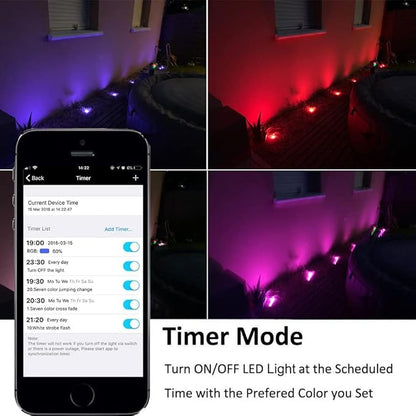 Sumaote 10Pcs WiFi RGBW Deck Lights Kit, 1.22" Recessed Low Voltage Step Lights Outdoor, IP67 Waterproof RGB and 3000K Dimmable Landscape Lighting for Stairs Path Pool Side, Smart APP Control