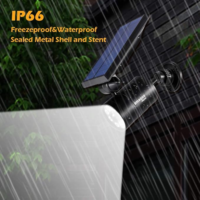 Solar Motion Sensor Lights Outdoor Waterproof Solar Motion Spot Lights for Outside Garden Patio Garage Deck Post | Lumora