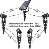 4-Spotlight Mini 50X Solar-Powered LED Spotlight (Cool White LED), Black Finish, Outdoor Garden Yard Landscape | Lumora