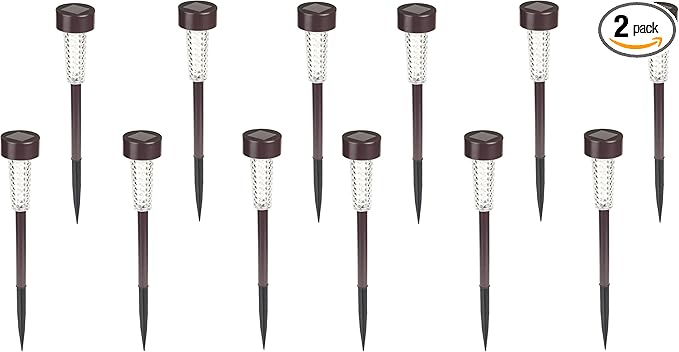 Pure Garden Solar Powered Lights (Set of 6)- LED Outdoor Stake Spotlight Fixture for Gardens, Pathways, and Patios | Lumora