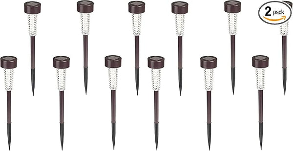 Pure Garden Solar Powered Lights (Set of 6)- LED Outdoor Stake Spotlight Fixture for Gardens, Pathways, and Patios | Lumora