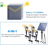 APONUO Metal Solar Spot Lights Outdoor with 9.8ft Cable Solar Powered Landscape Lighting Low Voltage IP65 | Lumora