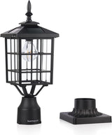 Kemeco ST4224Q-A Solar Post Light Outdoor, Landscape Led Squared Frame Fixture with 3" Pier Mount Base for Garden | Lumora