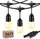 TORCHSTAR 96ft LED Outdoor String Lights, Patio Light with 30+2 Shatterproof Vintage Edison Bulbs, S14 E12 Sockets | Lumora