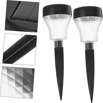 ARTIBETTER 2pcs Solar Garden Lights Outdoor Pathway Lawn Solar Lights with Warm Light for Decoration Led Landscape Lighting for Patios Walkways and Gardens