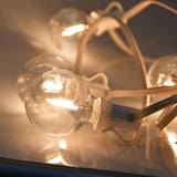 Outdoor LED String Lights 50ft - G40 Edison Bulbs with Clear Plastic Globes, Dimmable Waterproof Commercial Grade | Lumora