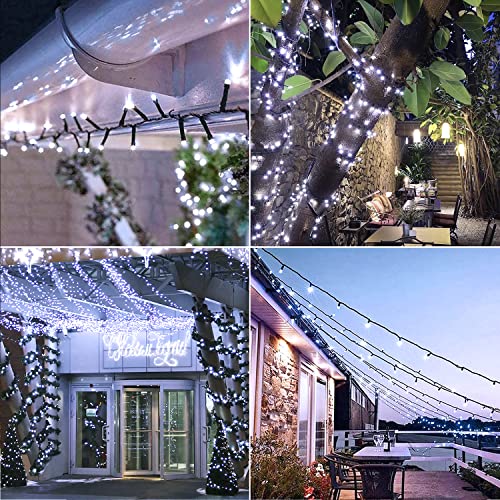 JMEXSUSS 200 LED White Christmas Lights Outdoor, 66ft String Lights Plug in