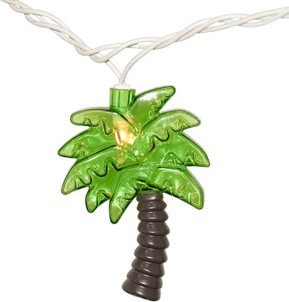 SUNSGNE 8.5Feet Palm Tree Patio Lights String - Summer Patio String Lights, Beach Themed Party Decorations, Tropical Party Decorations, Indoor Fun Lights, Birthday String Lights