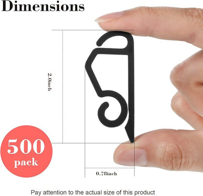Marsui 500 Pieces Christmas Light Clips Outdoor Gutter Hooks Plastic Seasonal Weatherproof Clips Holiday Fence Hooks for Christmas Roof Tree Outside Hanging String Lights (Black)