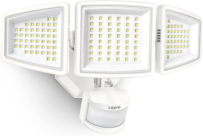 Lepro Bundle - White LED Security Light 3 Adjustable Heads & 50 ft Outdoor String Lights 25 LED G40 Edison Bulbs String Lights