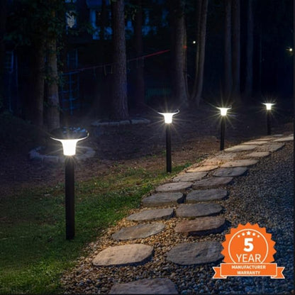 Gama Sonic Vantage Bollard Solar Pathway Light, Black Aluminum, Large 10" Diameter, 31" Tall Height, UltraBright 200 Lumens, Warm White 2700K LED, Waterproof Outdoor Landscape, 314BP250000 (2 Pack)