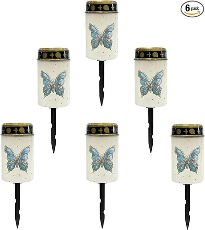 Blue Butterfly Solar Outdoor Lights Solar Stake Lights Waterproof Landscape Lighting,Solar Garden Lights Decoration for Yard Patio Pathway Driveway Fairy Lights
