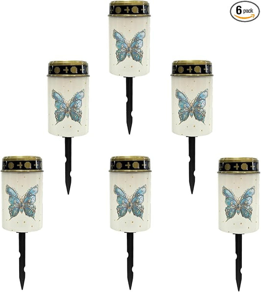 Blue Butterfly Solar Outdoor Lights Solar Stake Lights Waterproof Landscape Lighting,Solar Garden Lights Decoration for Yard Patio Pathway Driveway Fairy Lights