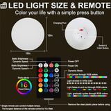 16-inch LED Globe Orb Light, Rechargeable Glowing Ball Light w/Remote, Dimmable RGB Color - Outdoor Wall Light | Lumora