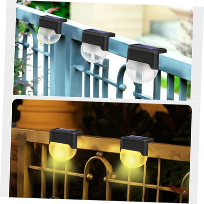 Solar Powered Stair Light Warm LED Outdoor Handrail Fence Lamp Easy Installation for Garden Porch Pathway