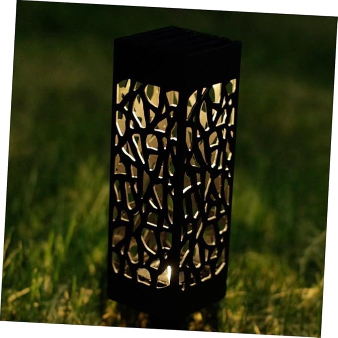 8 Pcs Hollow Design Solar Pathway Lights Outdoor Warm Light Easy Install for Driveway Lawn Patio