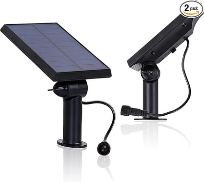 Brightech Ambience Pro Solar Powered 48Ft Outdoor String Lights Bundled with One Extra Solar Panel Repalcement, Commercial Grade