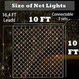 Eueasy LED Net Lights, 480L 10×10 FT Outdoor Mesh Lights for Patio, Gazebo