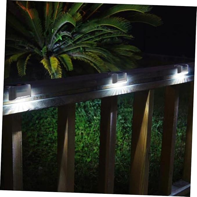 POPETPOP 10pcs Solar Step Lights Led Stair Lights Deck Railing for Outside Solar Garden Auto Off for Fence Patio Paths