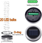 SunKite Solar Mason Jar Lights [Updated], 8 Pack 20 LED Waterproof Fairy Firefly Jar Lids String Lights with | Lumora