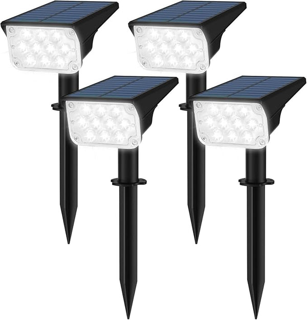 T-SUNUS Christmas Solar Spotlights White 6000K IP65 Waterproof 2-in-1 Outdoor Landscape Spot Lights Garden Light | Lumora